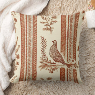 Landhaus-Hühner-Toile Terrakotta-Blumenmuster Kissen