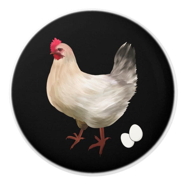 Landhaus Hühnereier Niedliches Land Keramikknauf (Vorderseite)