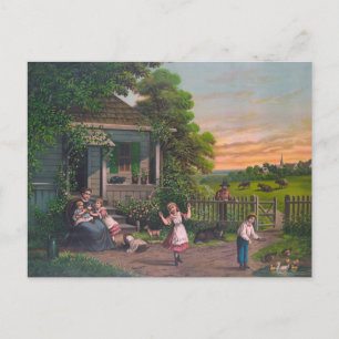 Landhaus im Vintage-Stil Postkarte