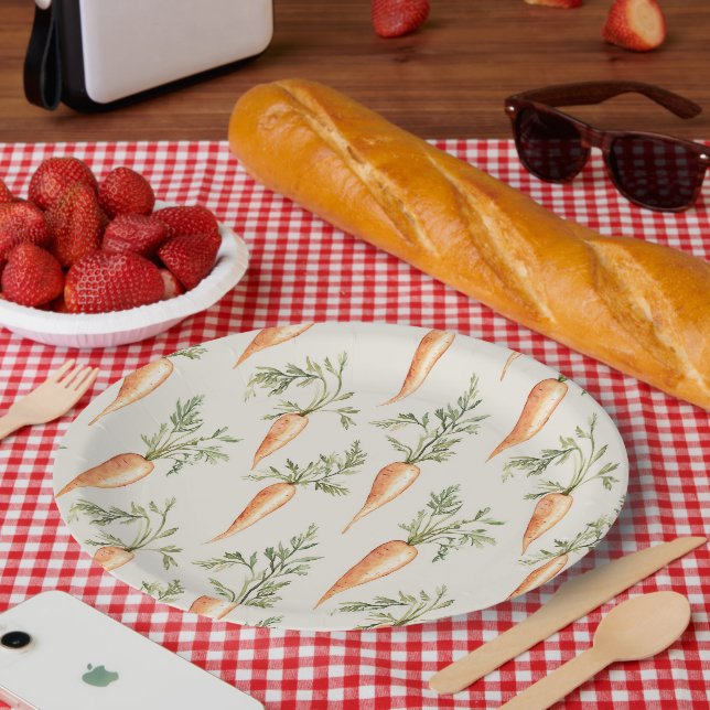 Landhaus Karotten Gemüse  Pappteller (Picknick)