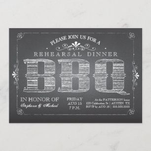 Landhaus-Kreidetafel-BBQ-Probeessen-Einladung Einladung