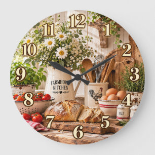 Landhaus-Küchen-Uhr im Landstil Große Wanduhr