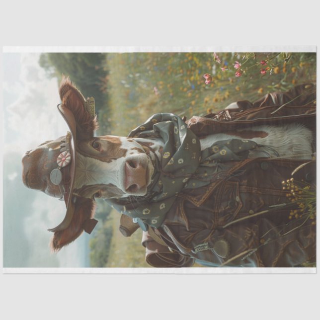 Landhaus Kuh Bauernhof Seidenpapier (Vorderseite)