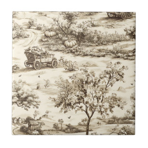 Landhaus-Kürbisernte-Ländliche Toile (2) Fliese