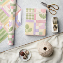 Landhaus-Mädchenhaft Pastell Rosa Grün Quilt Patch