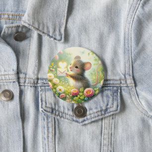 Landhaus-Maus-Liebesbrief-Wiese Button