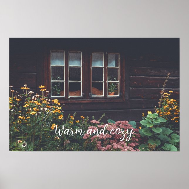 Landhaus mit rustikalem Garten Poster (Vorne)