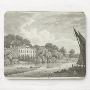 Landhaus mit See und Booten Mousepad