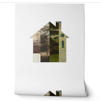 Landhaus-Mosaik-Wallpaper | Märchenbuch-Mural Tapete