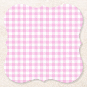Landhaus-Rosa-Kariert Untersetzer