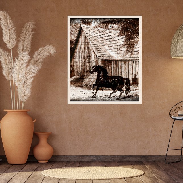 Landhaus-Rustikal-Scheune-Pferd Poster (Von Creator hochgeladen)