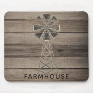 Landhaus-Rustikal verwitterte Holz-Land-Windmühle Mousepad