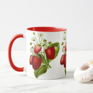 Landhaus-Stil-Erdbeermuster-Kaffeetasse Tasse