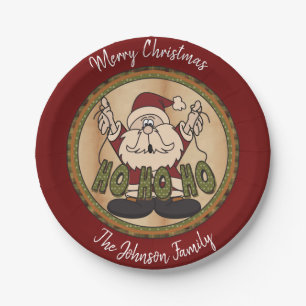 Landhaus-Stil Frohe Weihnachten Santa Pappteller