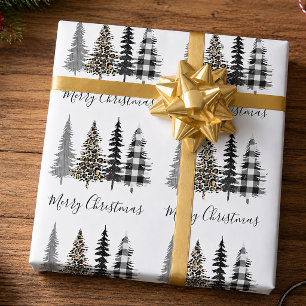 Landhaus-Weihnachtsbäume Geschenkpapier