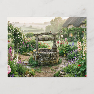 Landhausgarten Brunnen Postkarte