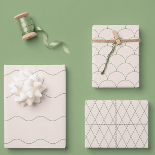 Landhausgarten-Salbei-Grün-Sanfte-Romantische-Meer Geschenkpapier Set