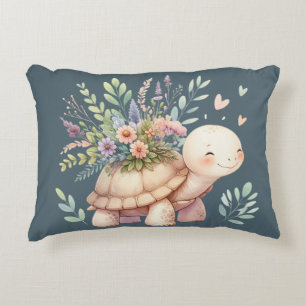 Landhausgarten-Schildkröte Aquarell Dekokissen