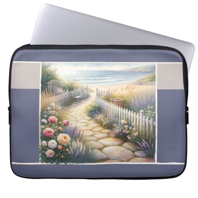Landhausgartenweg zum Meer Laptopschutzhülle (Vorderseite)