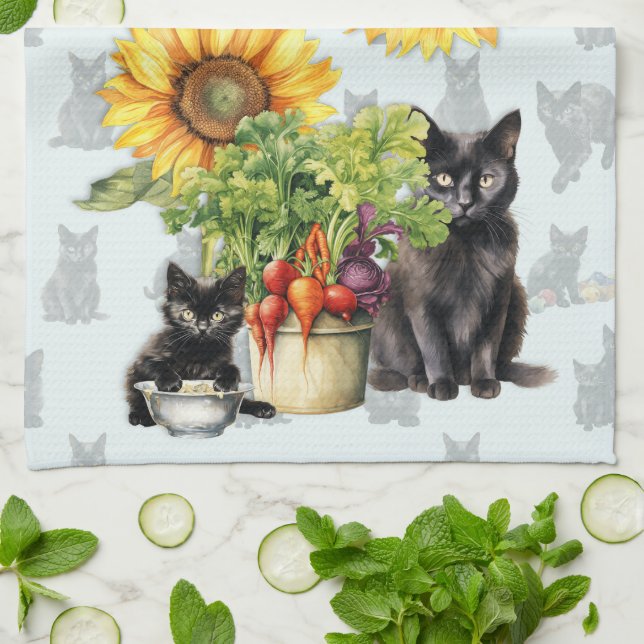 Landhauskater Gemüse Geschirrtuch (Gefaltet)