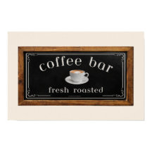 Landhausposter Kaffebar Schild – Kaffeestation 