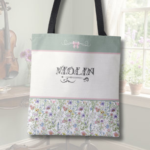 Landhausstil Blumen Violine Salbei Grün Musiker