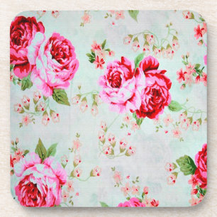 Landhausstil Cottage Rosa Rosen Blumenmuster Untersetzer