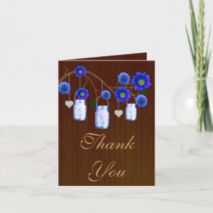 Landhausstil Danke Karte im blauen Mason Glas