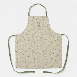 Landhausstil Floral Weiße Margeriten Creme Monogra Schürze