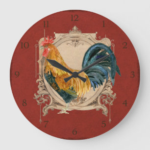 Landhausstil Französischer Country Rustikaler Hahn Große Wanduhr