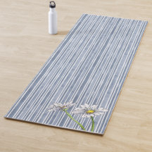 Landhausstil Hellblau Gestreifte Aquarell-Daisy