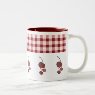 Landhausstil-Kirschen-Tasse Zweifarbige Tasse