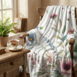 Landhausstil Pastell Blumenmuster Fleecedecke
