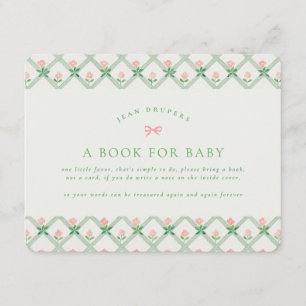 Landhausstil süße Blumen Bücher für Babyparty Begleitkarte
