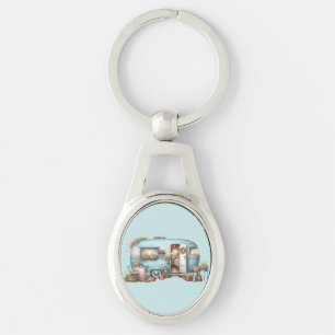 Landhausstil Vintage Blumen Camper Boho Accessoire Schlüsselanhänger