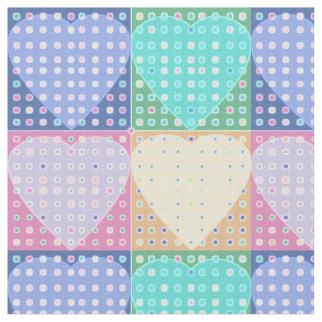 Landherzen mit Quilt-Quadrat Stoff (Nahaufnahme)