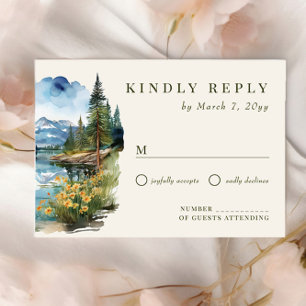 Landhochzeit am See  RSVP Karte