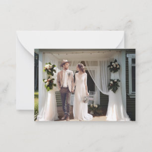 Landhochzeit Danke Fotografie im rustikalen Cottag Mitteilungskarte