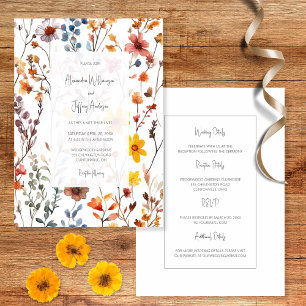 Landhochzeit-Einladung mit Wildblumen Einladung