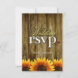 Landhochzeit Holz Sonnenblume Hochzeit RSVP Karten