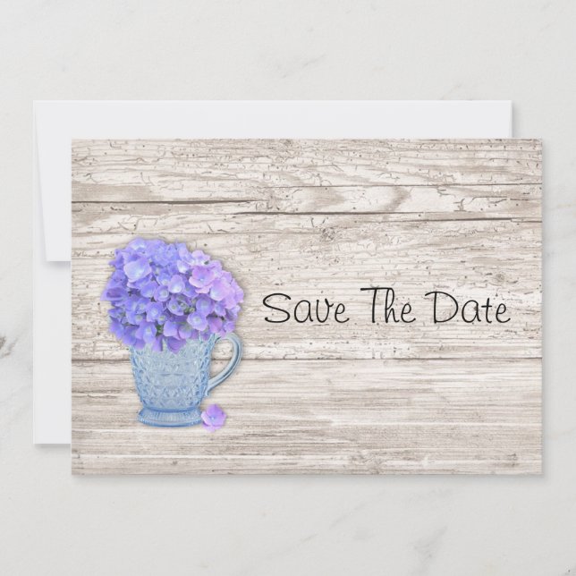 Landhochzeit Hydrangea Save The Date (Vorderseite)