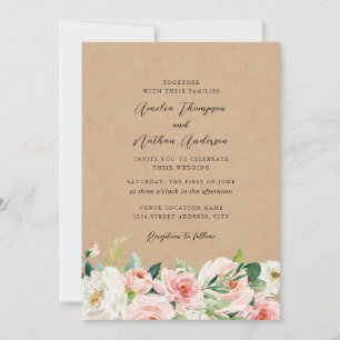 Landhochzeit im Landhausstil mit botanischen Blume Einladung