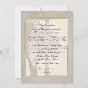 Landhochzeit im Vintage-Stil mit Fensterrahmen Einladung