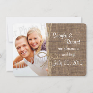 Landhochzeit mit Jute und Schnur Foto Save-the-Dat Save The Date