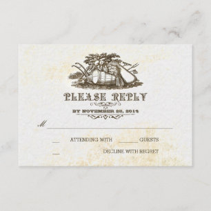 Landhochzeit UAWG-Karte der Fallernte rustikale RSVP Karte