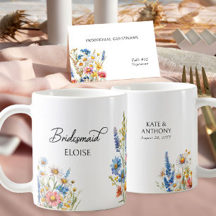 Landhochzeits-Blumenstrauß-Brautjungfer-Hochzeitsg Kaffeetasse