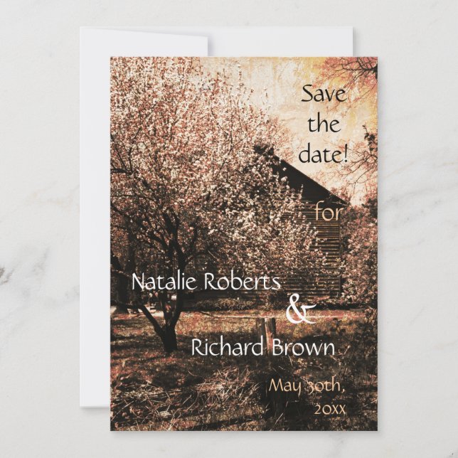 Landhochzeits-Einladungsschablone Einladung (Vorderseite)