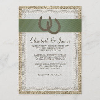 Landhochzeitseinladungen mit Hufeisen Einladung