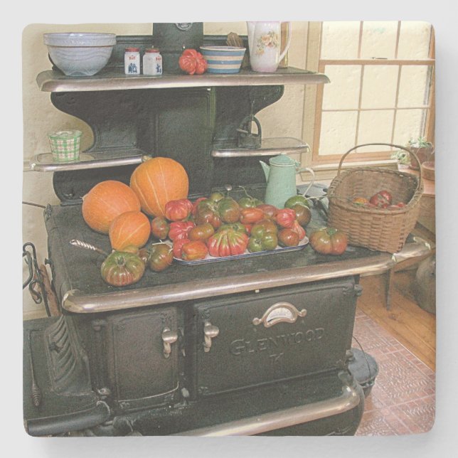 Landholzkochofen Steinuntersetzer (Vorderseite)