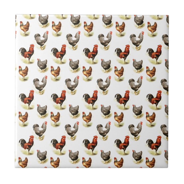Landhuhn-Muster Fliese (Vorderseite)